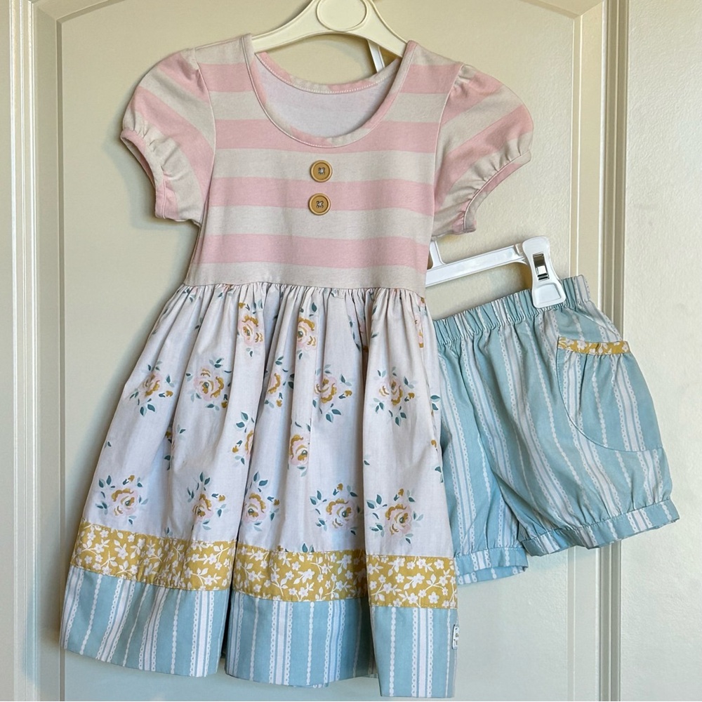 Sz4-5 Tabitha Twinkle Sunny Afternoon Cassie Dress with matching bloomers